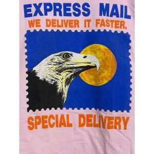 Express Mail Special Delivery Eagle Stamp Men's Shirt Pink Medium Vintage Signal